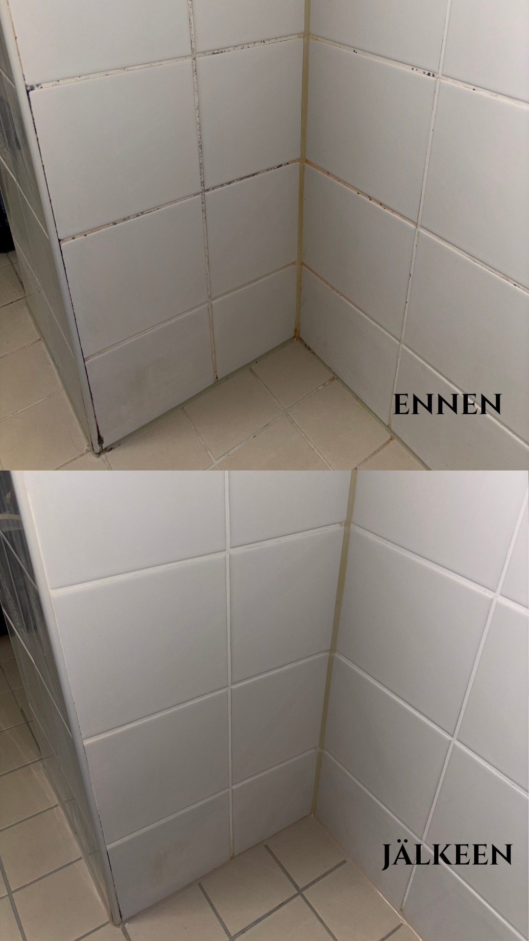 Ennen / jälkeen – Silikonisaumojen uusinta